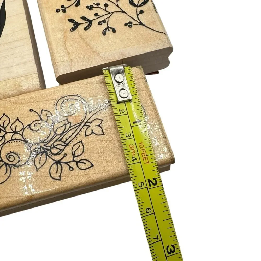 Floral Rubber Stamps 7 Pc Medium Scrapbooking Crafting Teacher School
